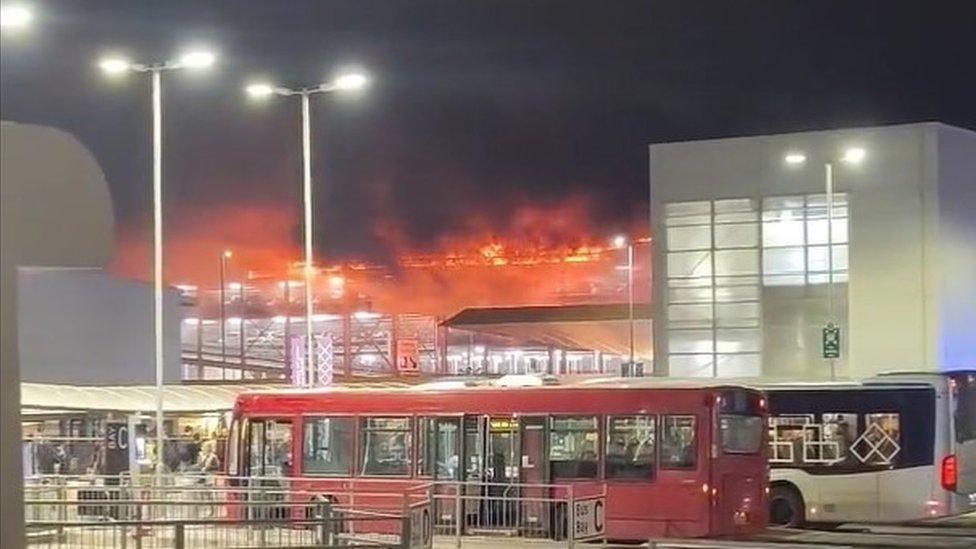 The fire at Luton Airport