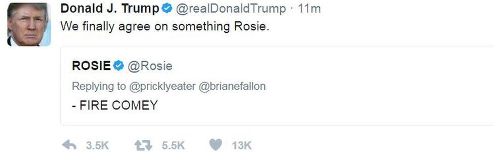 Trump dug up a five-month-old tweet by comedienne Rosie O'Donnell to justify his decision