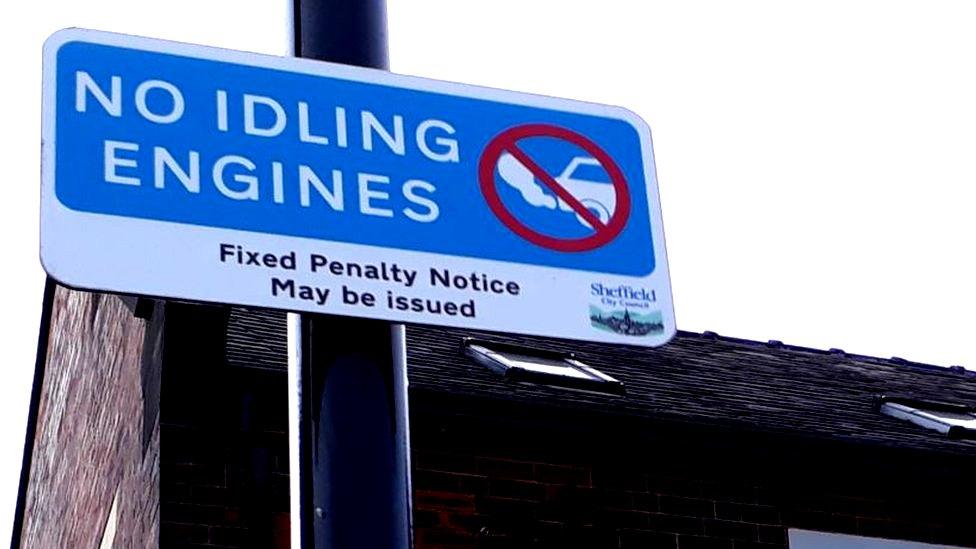 Sheffield Council anti-idling sign