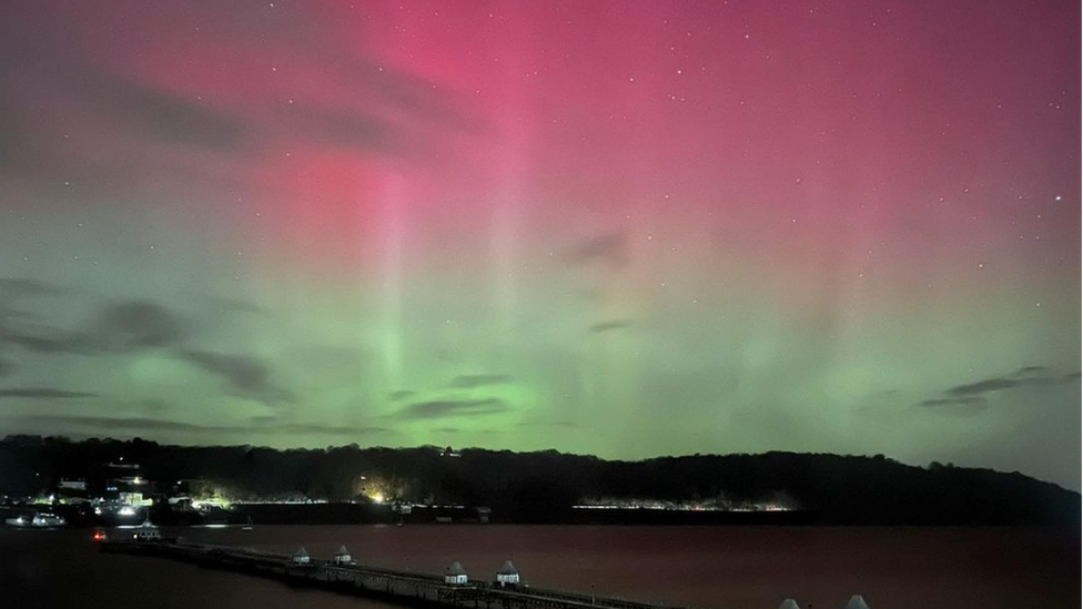 Northern lights over Anglesey