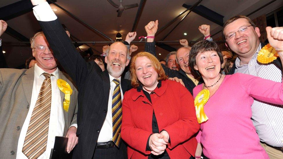 In 2010, Alliance celebrated after Naomi Long won the Westminster seat that the DUP's Peter Robinson had held for more than 30 years