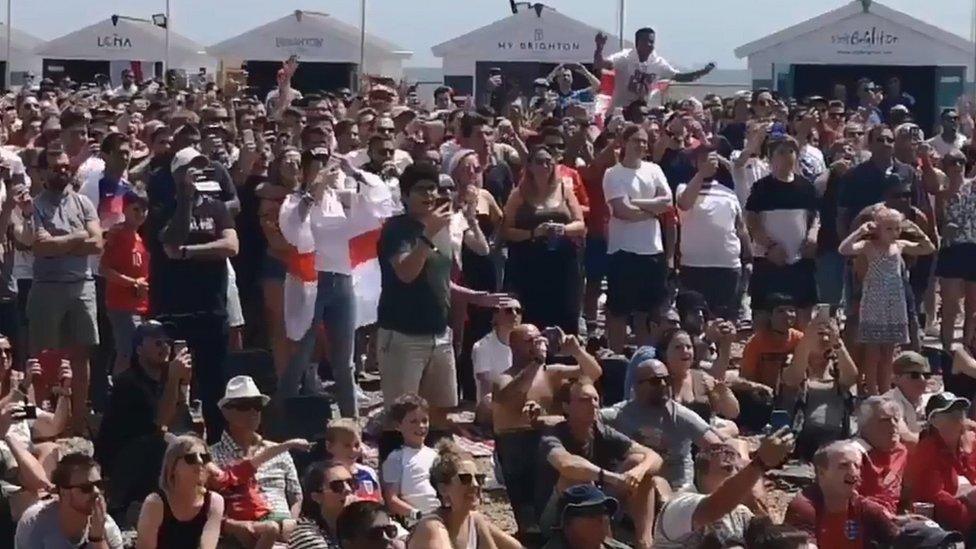 fans at Brighton beach