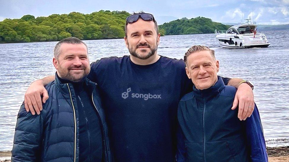 Songbox Founder Michael Coll (centre) with co-Founders Ciaran O'Toole and Bryan Adams