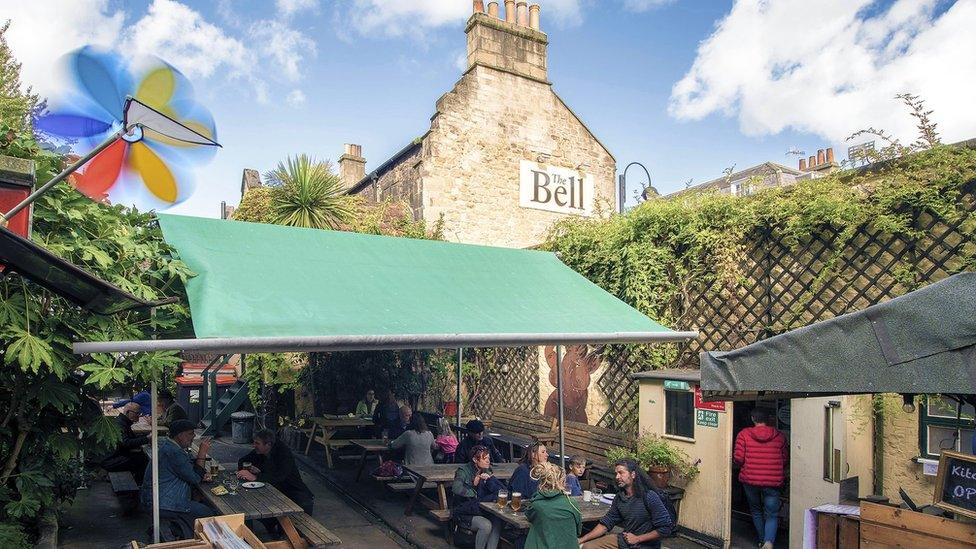 Image of the beer garden at The Bell Inn in Bath