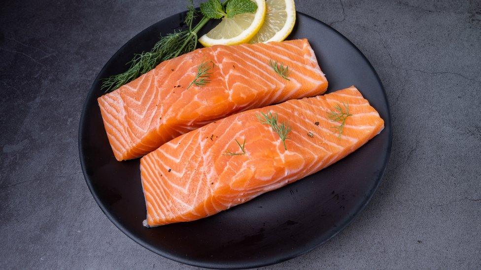 Raw Atlantic salmon