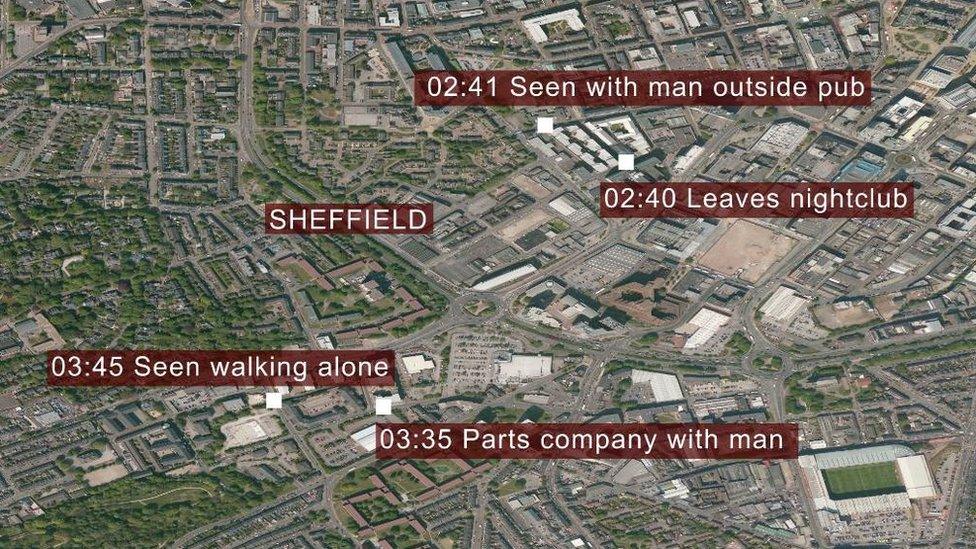 Timeline of Caroline Everest's last known movements