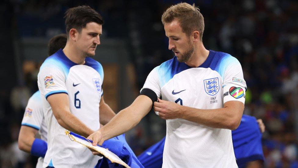 Harry Kane wears LGBT captain's armband