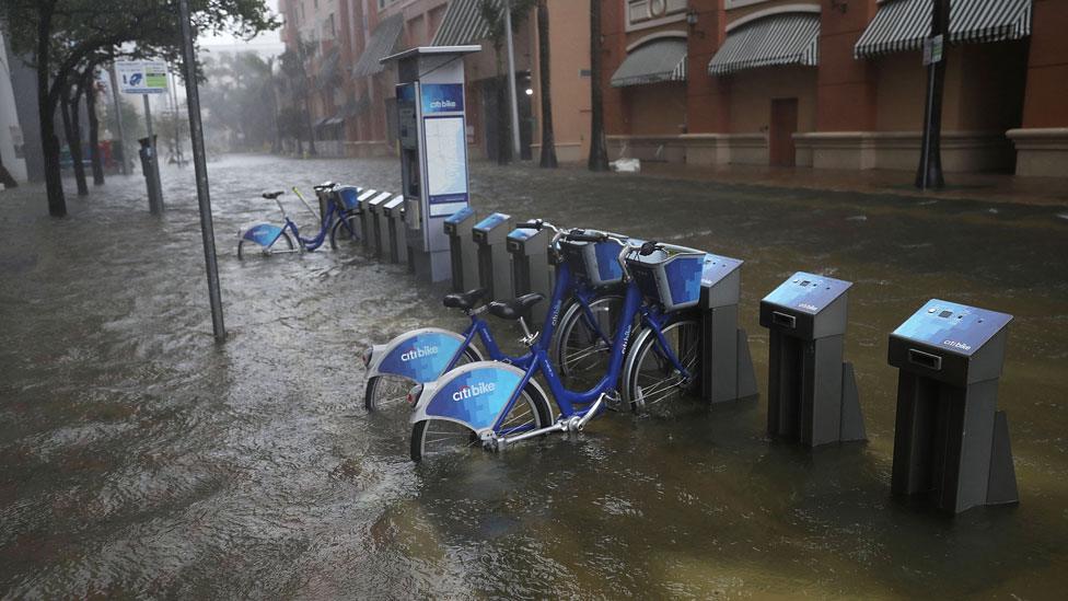 Parts of downtown Miami were under water