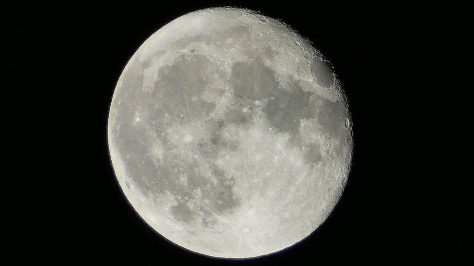 The moon over Bidford-on-Avon, Warwickshire