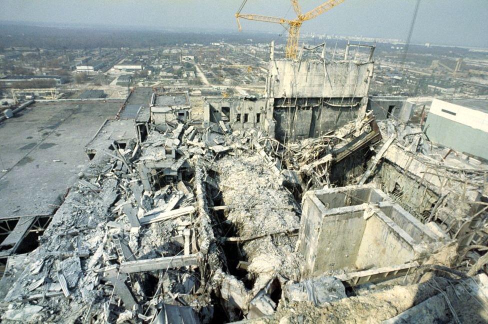 This was what a damaged reactor looked like from the roof of the No. 3 reactor