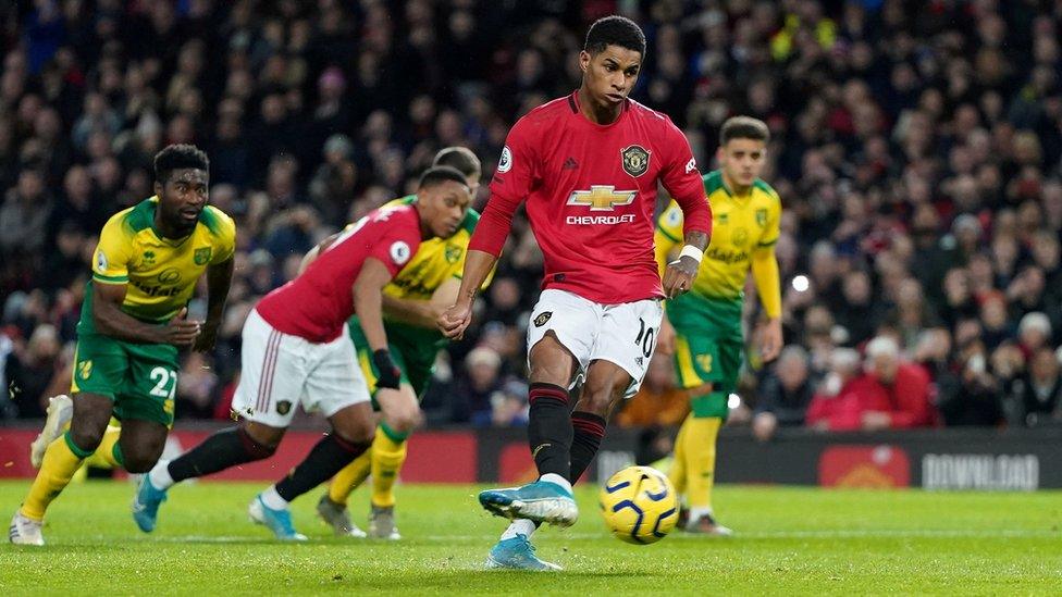 Marcus Rashford on the pitch