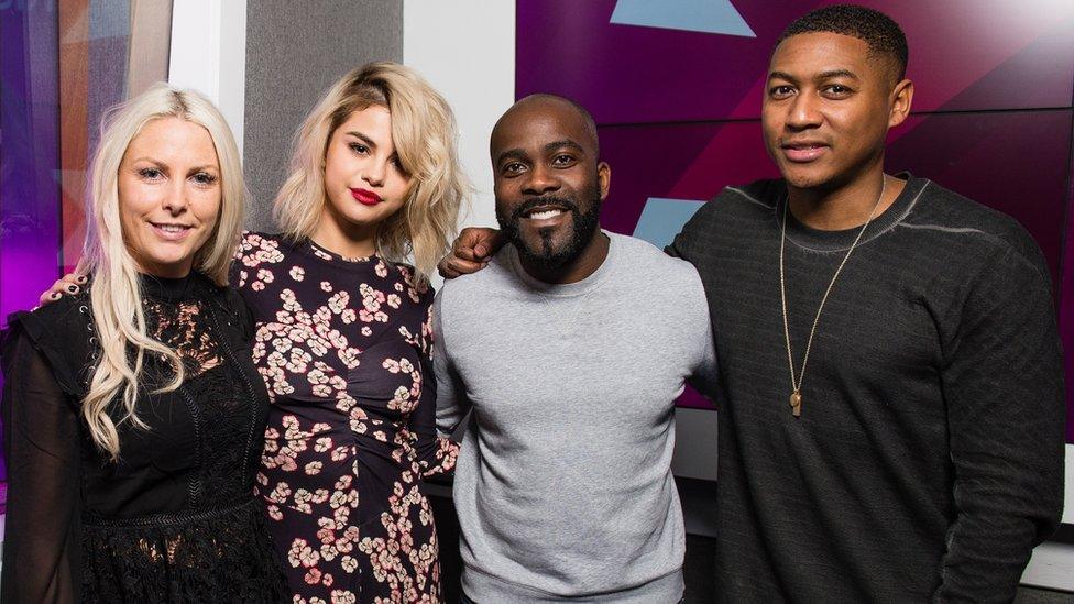 Rickie, Melvin and Charlie with Selena Gomez