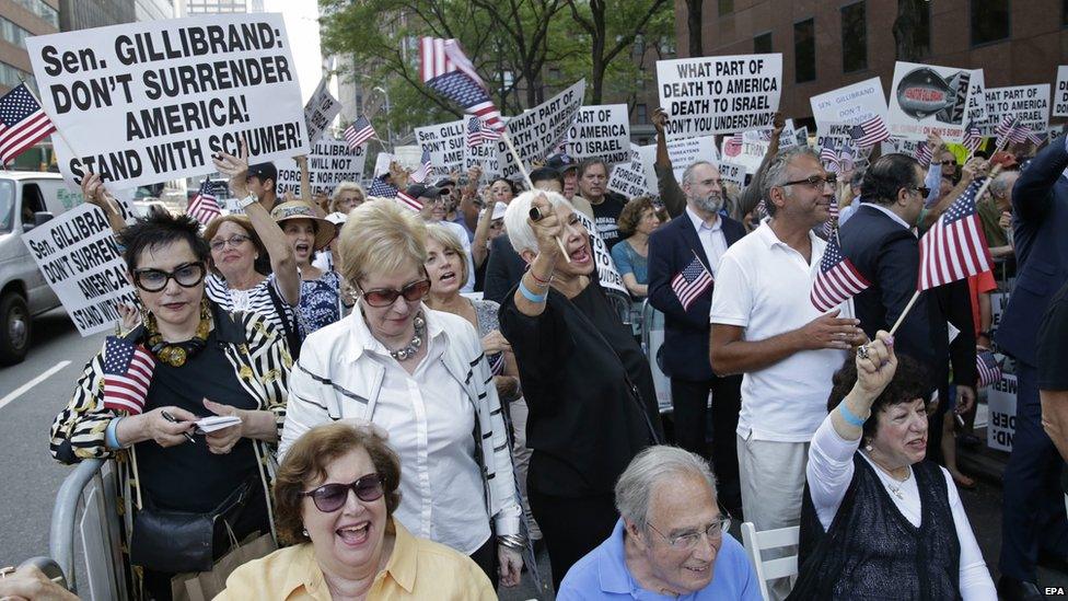 Protesters at "Stop Iran" rally