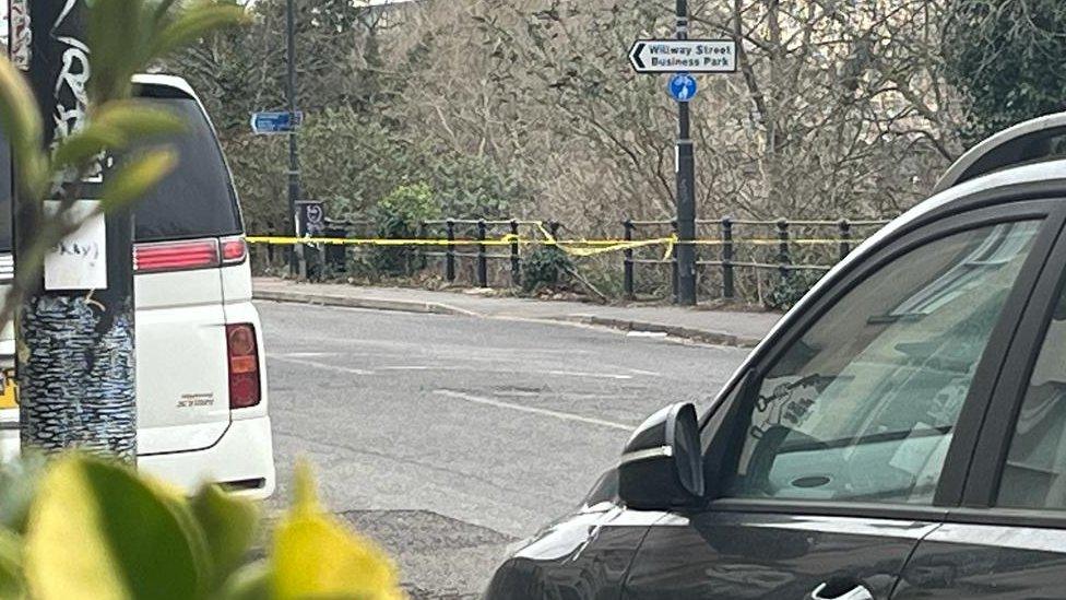 The broken railings on York Road