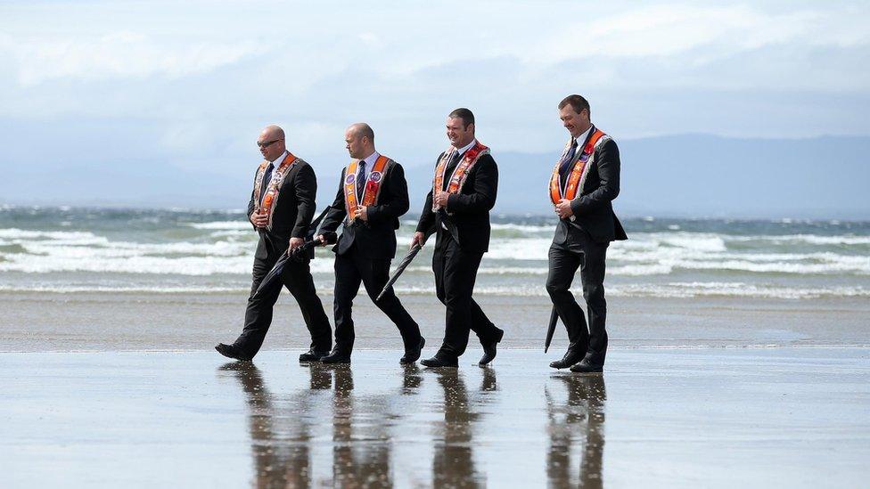 Orangemen on Rossnowlagh beach