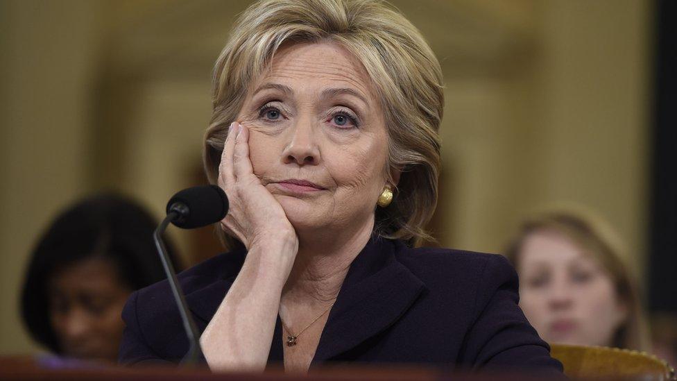 Former Secretary of State and Democratic Presidential hopeful Hillary Clinton testifies before the House Select Committee on Benghazi on Capitol Hill in Washington, DC, October 22, 2015.