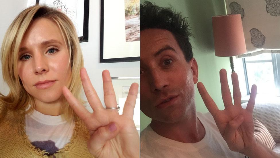 Kristen Bell and Nick Grimshaw