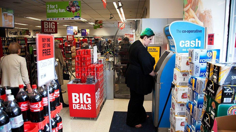 cash machine inside Co-Op