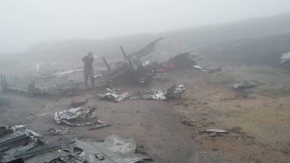 Team working at crash site