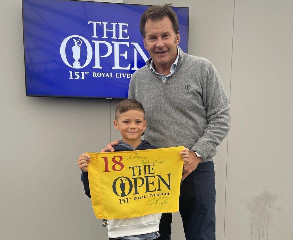 Zachary Blayney with Sir Nick Faldo