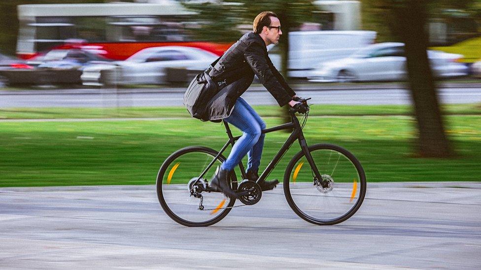 Man cycling