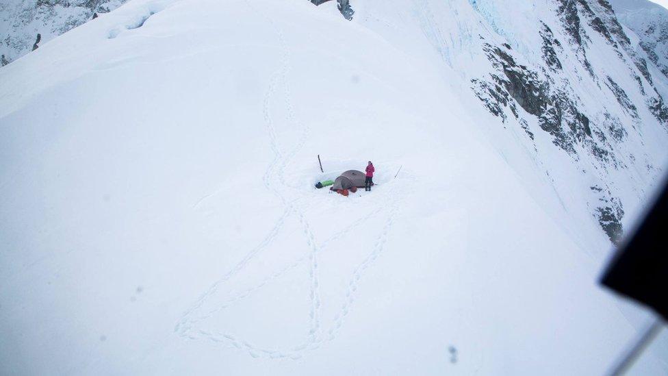 Natalia Martínez in a picture published on 27 April on Mount Logan