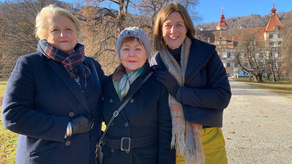 Janet Dabbs (right), her sister Liz George (left) and their new-found Austrian half sister Renate (middle)