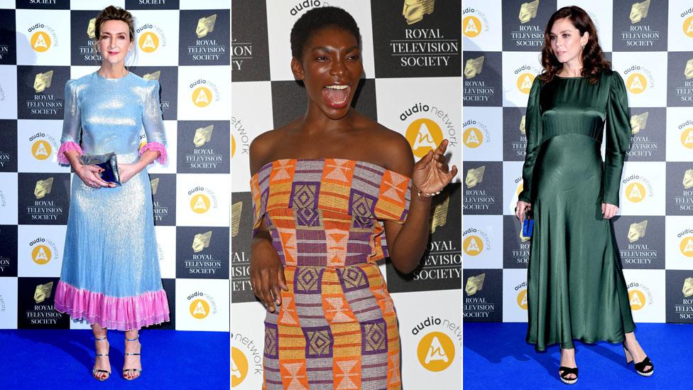 L to R: Victoria Derbyshire, Michaela Coel and Anna Friel