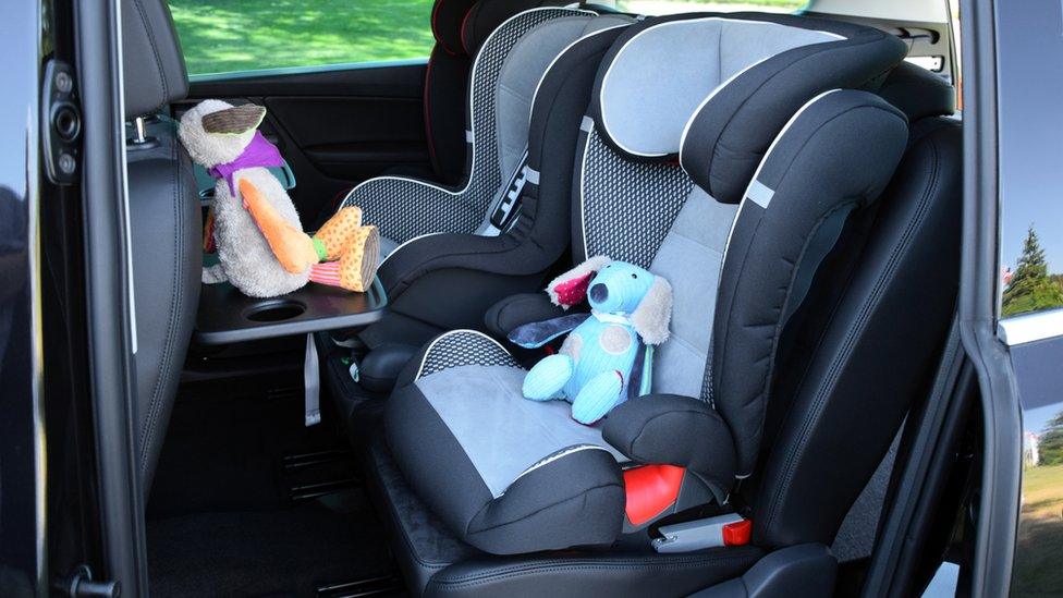 A forward facing child's car seat