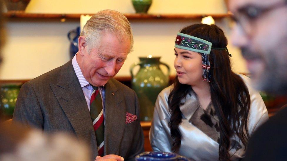 Prince Charles held talks with Maatalii Aneraq-Okalik, a member of the Inuit Tapiriit Kanatami on Friday