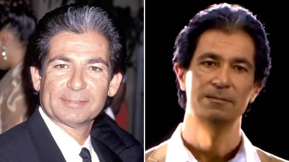 Robert Kardashian in 1994 (left) and in the hologram