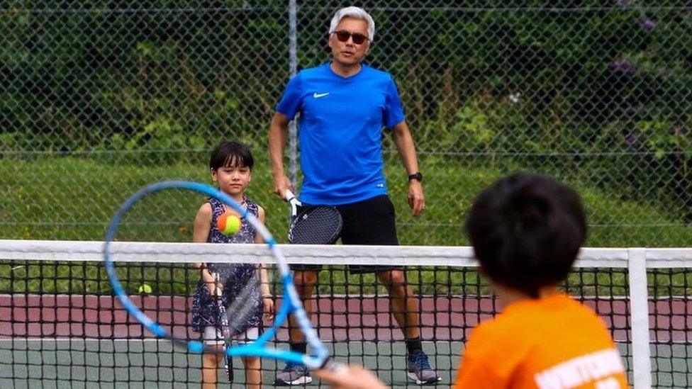 Playing tennis again at Whitchurch in Cardiff