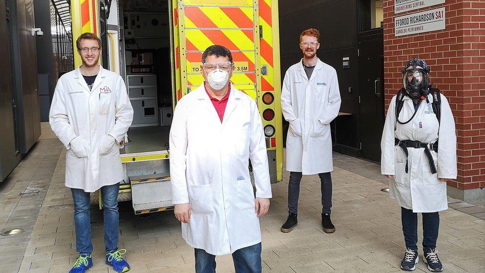 The team outside the test ambulance