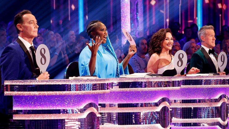 Strictly judges Craig Revel Horwood, Shirley Ballas, Motsi Mabuse and Anton Du Beke during the live show