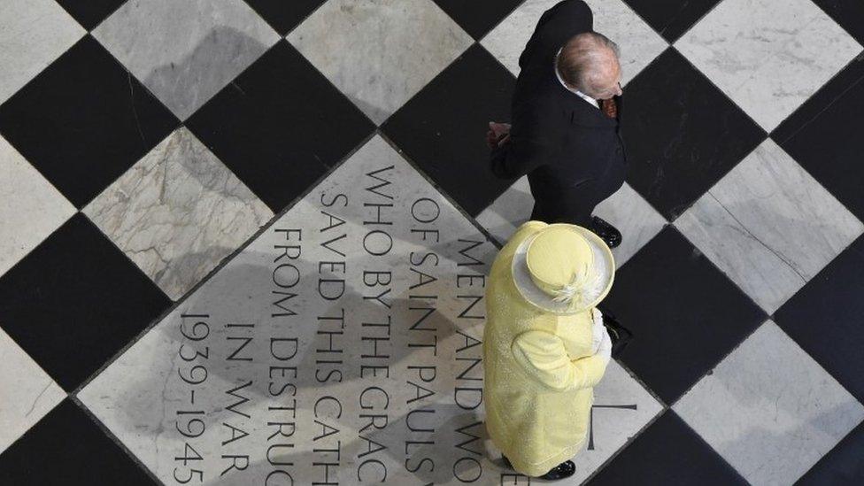 The Queen and Duke of Edinburgh at St Paul's