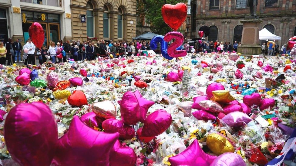 Floral tributes in St Ann's Square