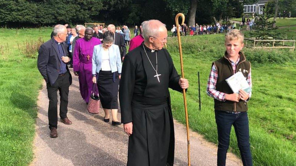 Archbishop of Canterbury Justin Welby leading the first pilgrimage