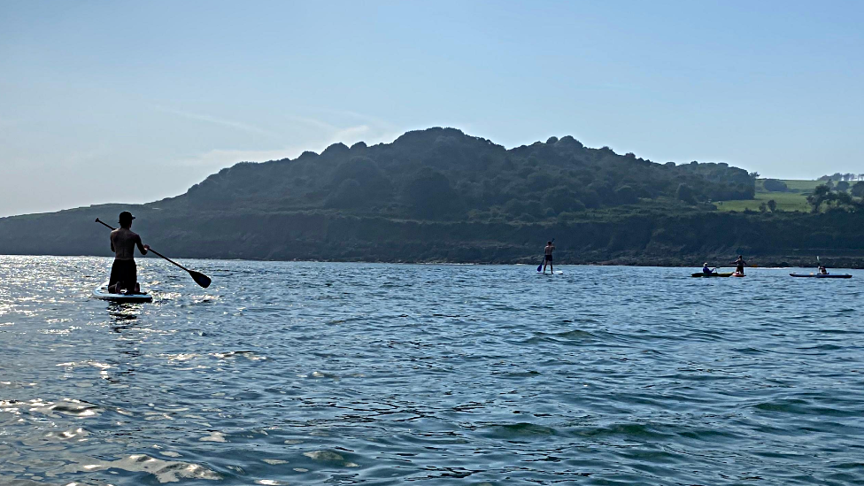 Paddleboarders at The Mumbles