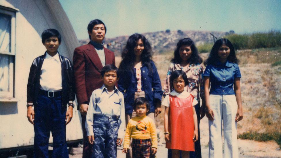 Ted's family in the refugee camp