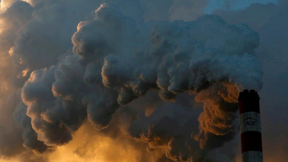 Smoke and steam from Belchatow coal-fired power station in Poland