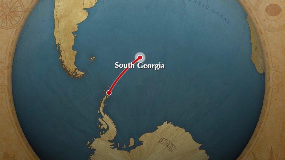 South Pole route map