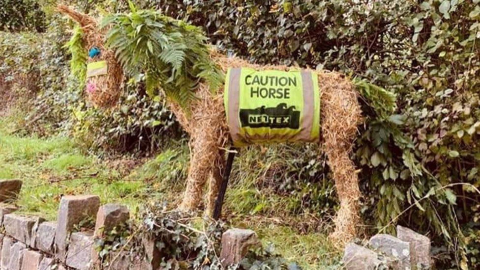 Horse made of straw