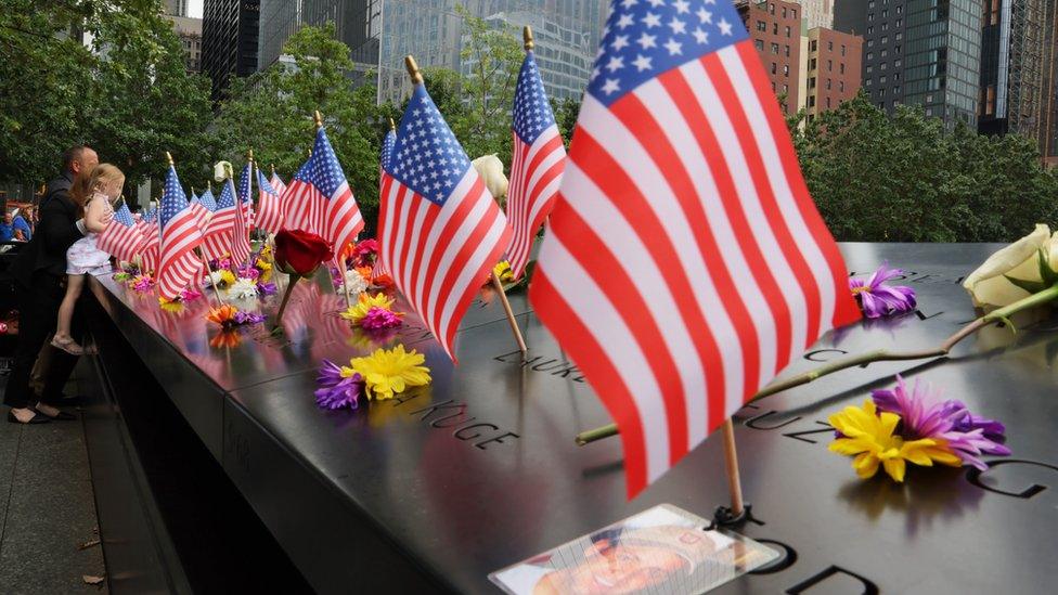 A memorial for the victims of the terror attack on 11 September 2001