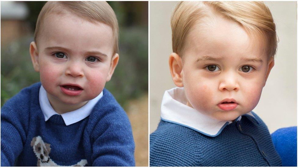 Prince Louis on the left and Prince George on the right