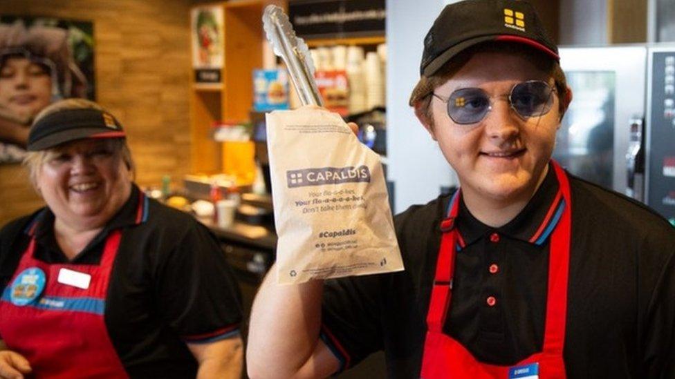 Lewis Capaldi in Greggs.