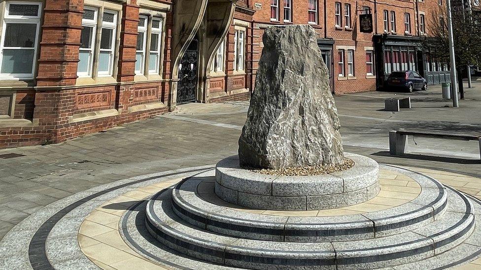 The new Dibbles Bridge memorial outside Thornaby Town Hall ahead of a new plaque being installed