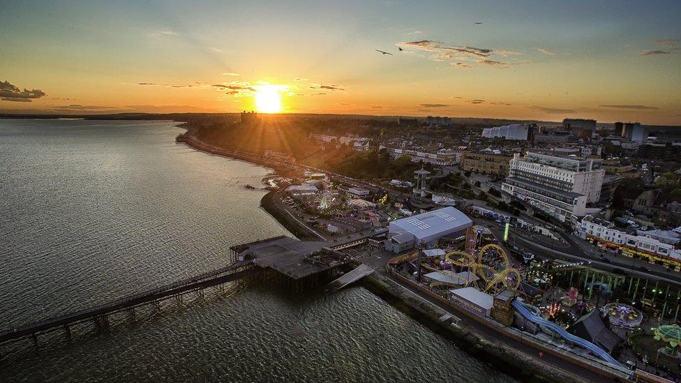 Southend seafront aerial