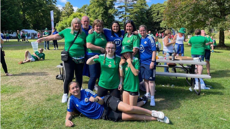 A group of Northern Ireland supporters