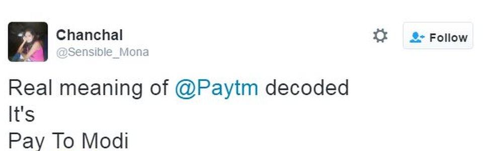 Real meaning of @Paytm decoded It's Pay to Modi