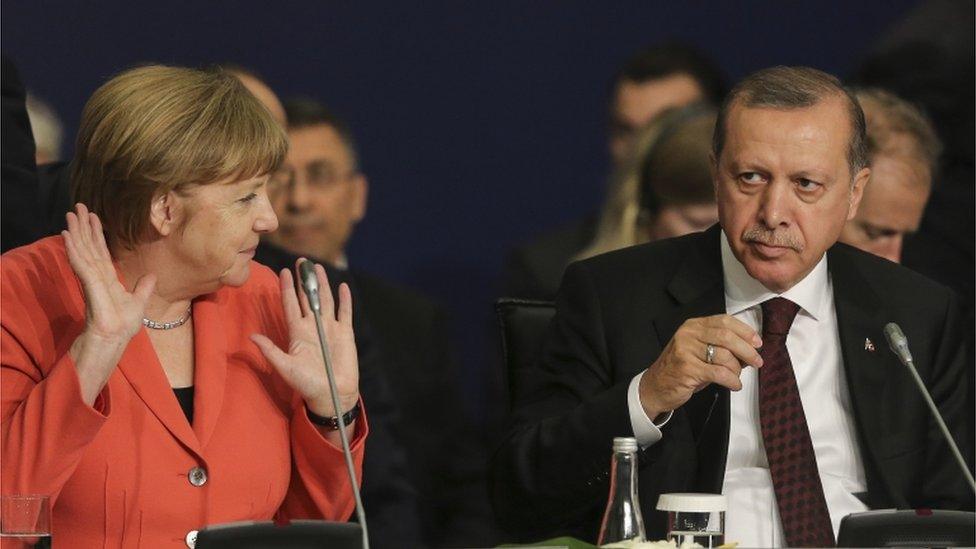 Angela Merkel and Recep Tayyip Erdogan